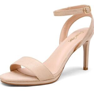 New Size 10 Dream Pairs Nude Stecy1 High Heel Stiletto Open Toe Pump Dress Shoes